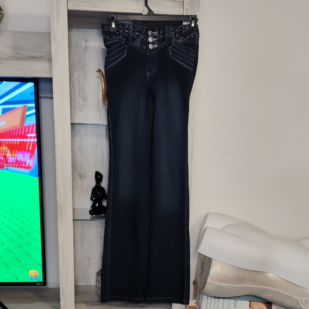 Equilibrium Stylish Black Women's Jeans Boot Cut, SZ 3  Waist 26"